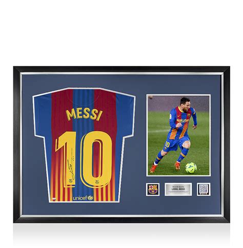 Lionel Messi Official Uefa Champions League Official Back Signed And Framed Fc Barcelona 2020 21