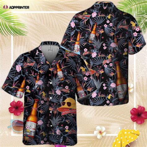 Dark Tropical Budweiser Hawaiian Shirt For Men Women Aopprinter