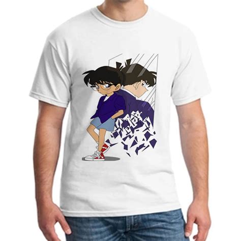 Mens Japan Cartoon Anime Detective Conan T Shirt Men 2018 Summer Cotton