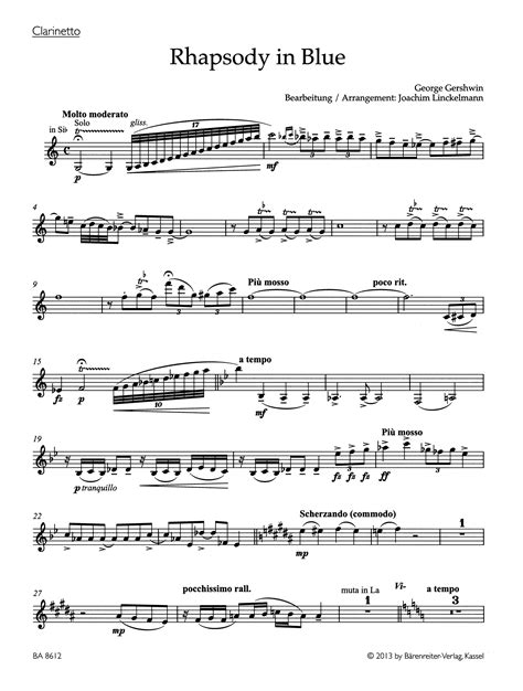 Gershwin Rhapsody In Blue Woodwind Quintet Arrangement Camco