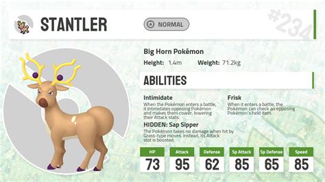 #234 Stantler - Pokecharms PokéDex