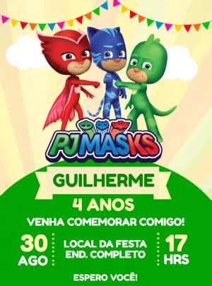 Invitaci N De Cumplea Os De Pj Mask Un Incre Ble Editor En L Nea Para