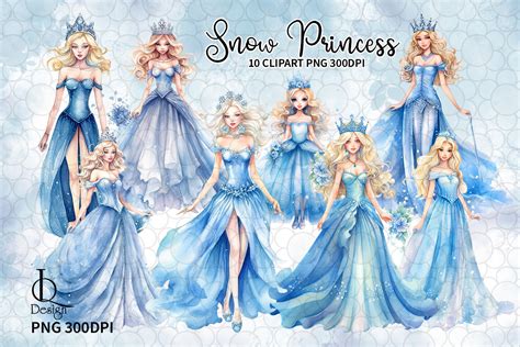 Snow Princess Clipart Bundle Graphic By Lq Design · Creative Fabrica