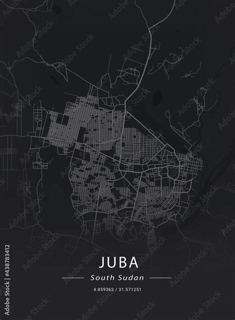 Map of Juba, South Sudan Stock Illustration | Adobe Stock