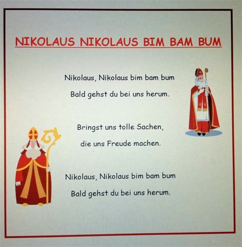 Nikolausgedicht Nikolausgedichte Nikolaus lieder Gedichte für kinder