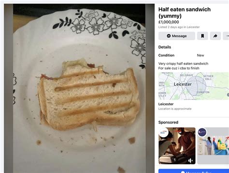This half-eaten sandwich is up for sale for $1.3M on Facebook — and