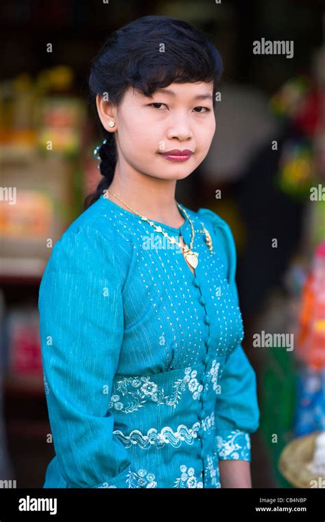 Girl In Traditional Myanmar Clothes Yangon Myanmar Stock Photo Alamy