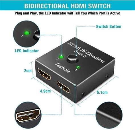 Hdmi Switch Techole Bidirectional Hdmi Splitter In Out Input