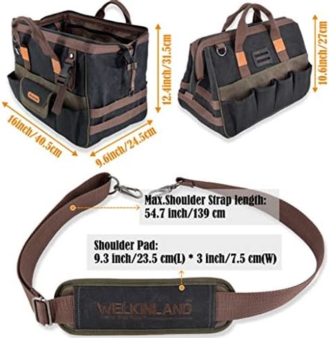 Buy Welkinland Pockets Waxed Canvas Tool Bag Heavy Duty Electrician