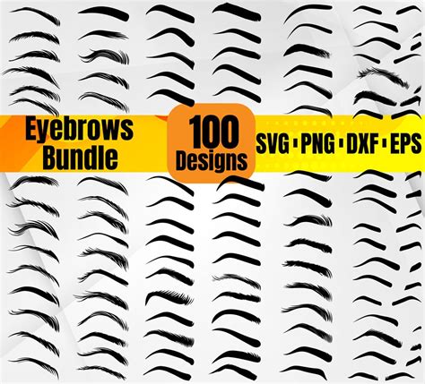 High Quality Eyebrows Svg Bundle Eyebrow Shape Svg Eyebrows Etsy