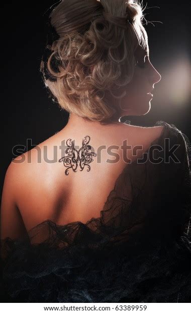 Portrait Sexy Blonde Tattoo On Her Stock Photo Shutterstock