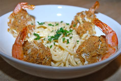 The Flying Foodie Crab Stuffed Shrimp With Bucatini Alfredo