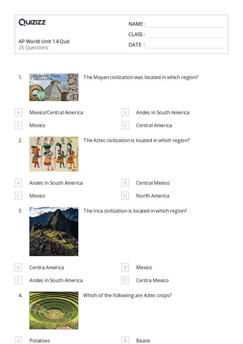 50 Inca Civilization Worksheets For 9th Year On Quizizz Free Printable