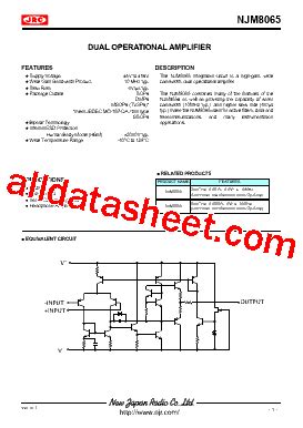 Njm Datasheet Pdf New Japan Radio