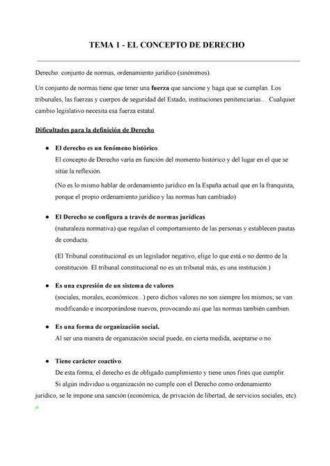 Tema 1 El Concepto De Derecho Tema 1 El Concepto De Derecho