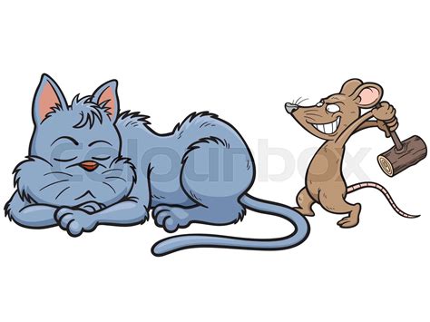 Cat and rat | Stock vector | Colourbox