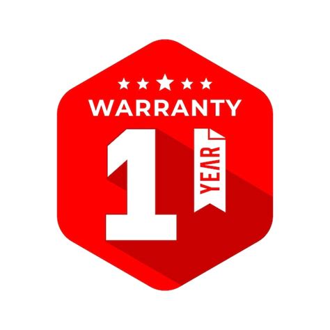 Premium Vector 1 Year Warranty Seal With Hexagon Concept And Long