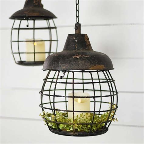 Old Black Ball Lantern- Tall – rusted fence