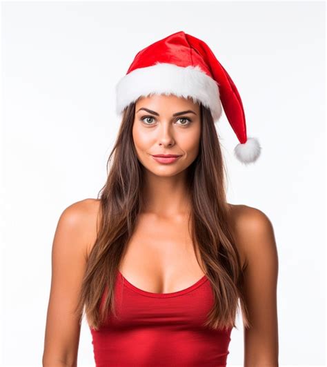 Premium AI Image Woman Wearing A Santa Hat