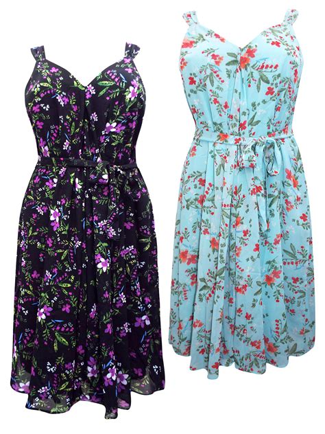 Woman Within Woman Within Assorted Floral Print Belted Dresses