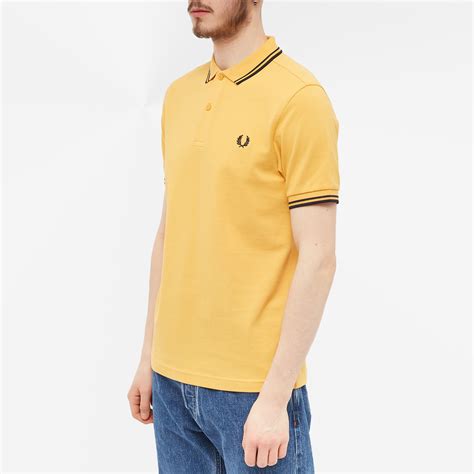 Fred Perry Slim Fit Twin Tipped Polo Golden Hour End Gb