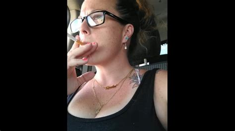 Nerdy Milf Smoking Cigarettes Showing Cleavage In Truck Xxx Mobile Porno Videos Movies