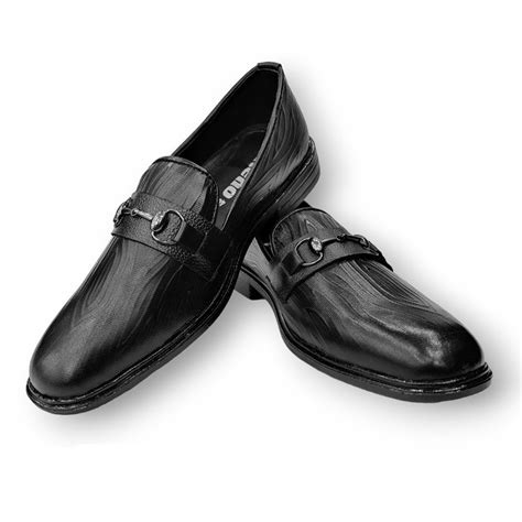 Reno Leather Tassel Shoes For Men Rh1033 Black