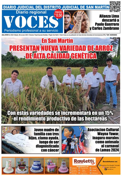 Portada S Bado De Enero Diario Voces