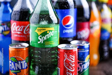 Bottles of global soft drink brands Stock Photo | Adobe Stock