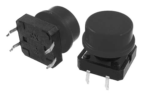 Bouton Tactile 12x12x7 3mm Noir 5 Pcs Opencircuit