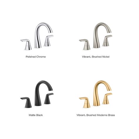 Kohler Avail Vibrant Brushed Moderne Brass Widespread 2 Handle Watersense Bathroom Sink Faucet