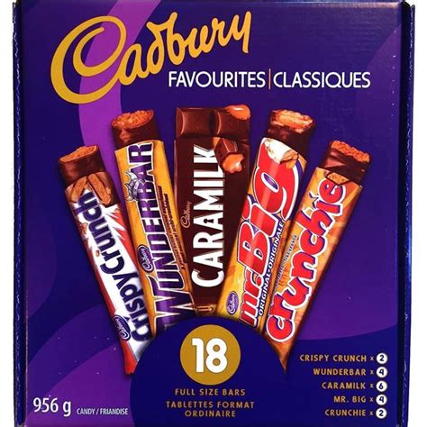 NEW CADBURY FAVORITE 18 FULL SIZE CHOCOLATE BARS