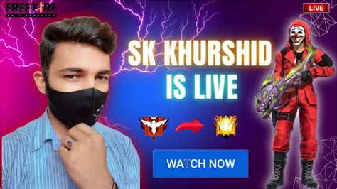 😱😎free Fire Live On With Sk Khurshid Heroic To Grandmaster Freefire