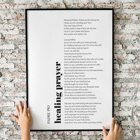 Padre Pio Healing Prayer Religious Christian Wall Art | Etsy