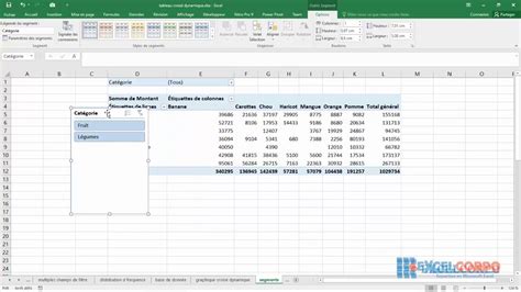 Utilisation Des Segments Dans Excel Youtube