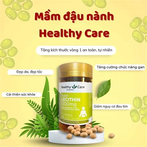 Mầm đậu Nành Healthy Care Super Lecithin 1200mg Cân Bằng Nội Tiết Tố Nữ Dược Sĩ Lưu Văn Hoàng