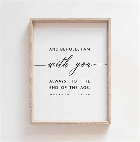 Matthew 2820 I Am With You Always Bible Verse Wall Art Etsy