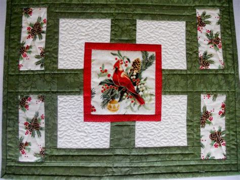 Christmas Placemats Cardinals Quilted Placemats Pine Cones Etsy