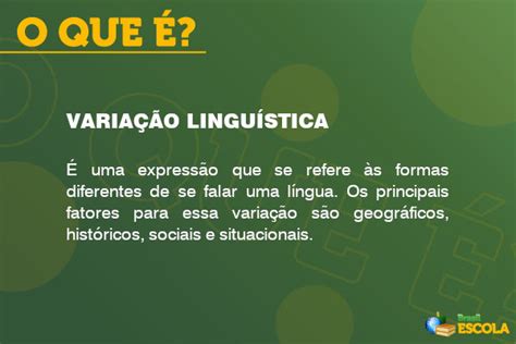 O Que Significa Variação - O que é variação linguística? - Brasil Escola