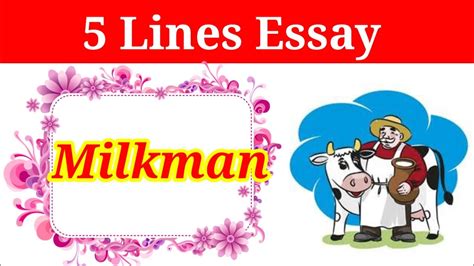 5 Lines On Milkman 🥛in English Youtube