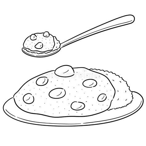 vector  curry rice stock vector illustration  icon