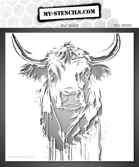 Creative Bull Stencil - Unique Design to Enhance Your Artworks