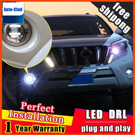 Car Styling Led Fog Light Drl For Toyota Prado 2010 2017 Led Fog Lamp