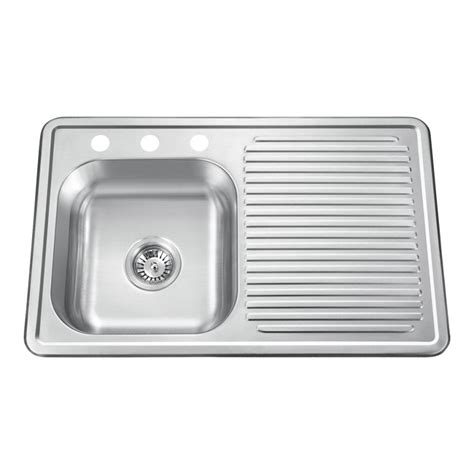 Stainless steel kitchen sink with drainboard