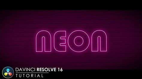 DaVinci Resolve 16 Tutorial Neon Text Animation No Plugins YouTube