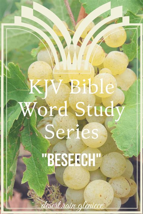 Beseech Kjv Bible Word Study Series Desert Rain