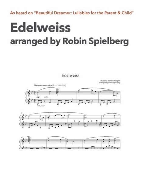 Edelweiss Robin S Arrangement Robin Spielberg Piano Music Store