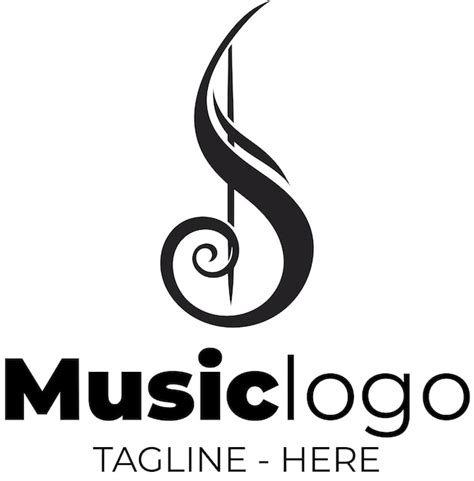 Premium Vector | Music logo black and white