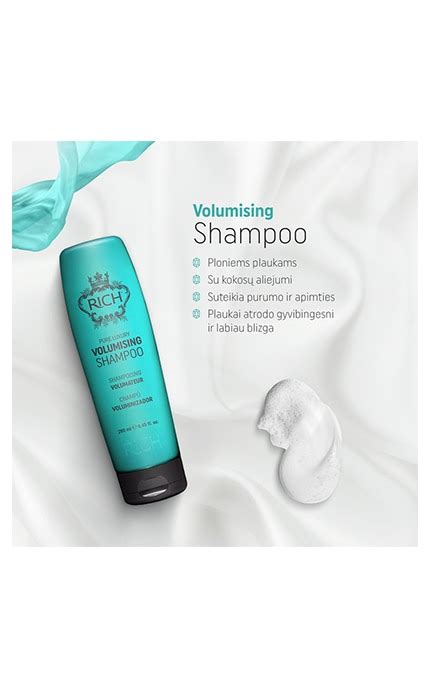 RICH PURE LUXURY VOLUMISING plaukų šampūnas suteikiantis apimtį 250