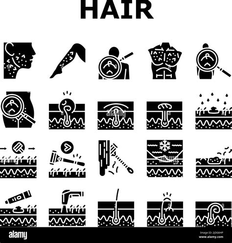 Ingrown Hair Problem Treatment Icons Set Vector Stock Vector Image